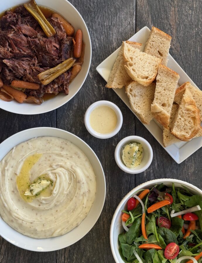 Slow Cooker Pot Roast with Truffle Mashed Potatoes