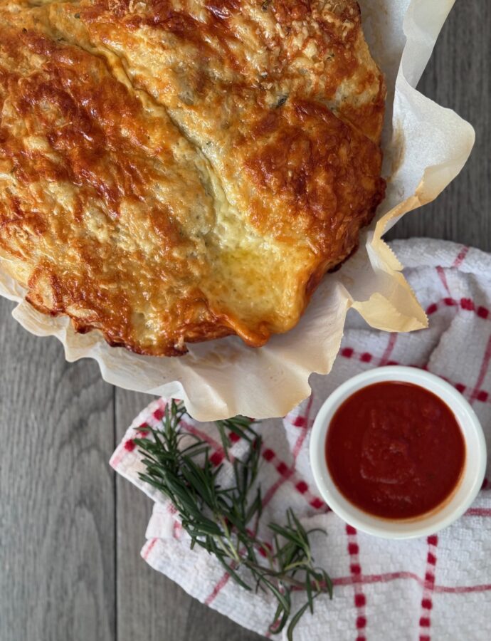 Cheesy Garlic Rosemary Sourdough Loaf