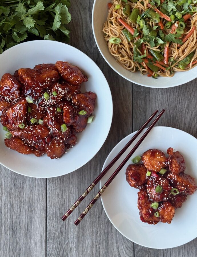 SESAME CHICKEN with VEGGIE LoMEIN